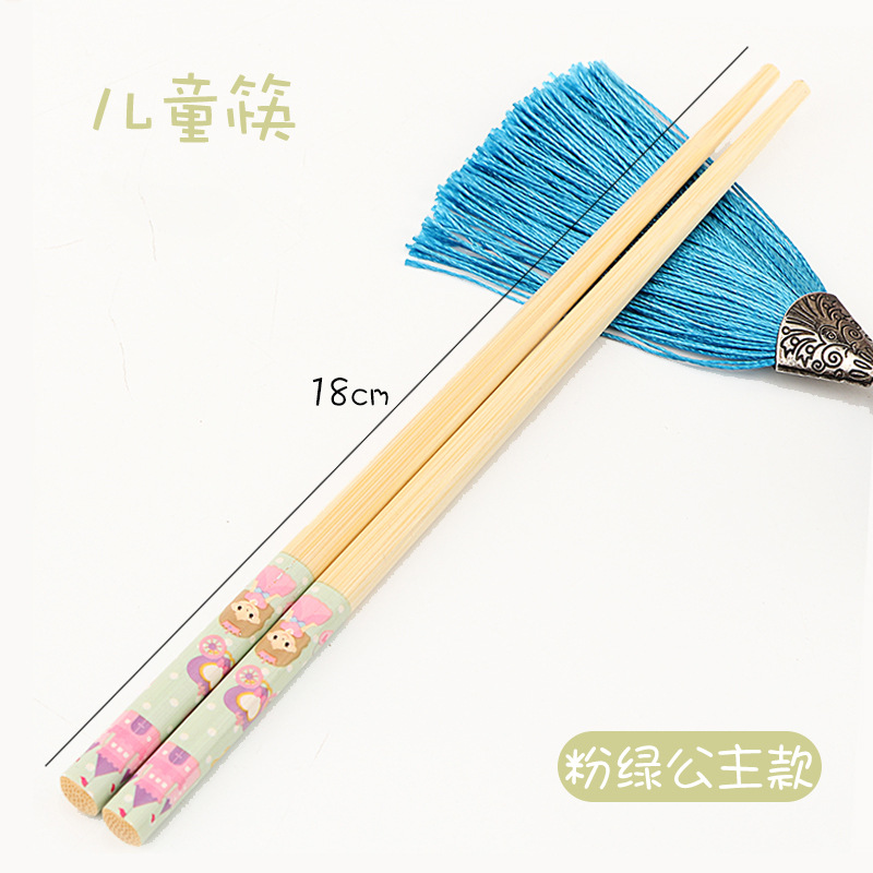 18cm 핑크 녹색 공주 어린이 젓가락 (1 쌍)