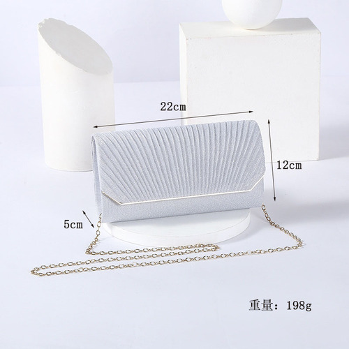 European and American Diamond-Studded Glitter Evening Handbag Solid Color Women's Top Handle Bag Square Bag Single Shoulder Crossbody Evening Bag