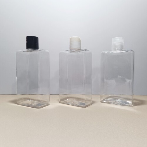 PET flat square plastic bottle cosmetic bottle 250g 300g shampoo shower gel bottle transparent packaging bottle