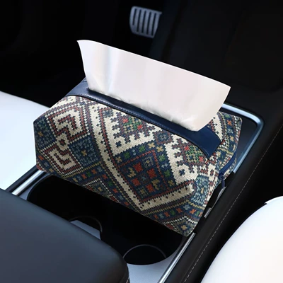 Car tissue box/set red, light luxury with a high-end - deep-blue