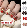 Japanese nail decoration with butterfly, retro small resin for bride with bow, wholesale