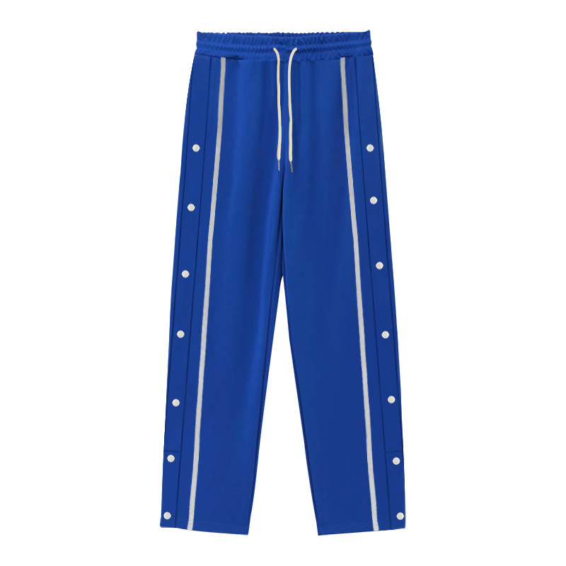 Europe, America 2025 Autumn New Men's Leisure Sports Straight-breasted Pants Trend Ruffian Handsome Line Color Split Casual_viptrois.com