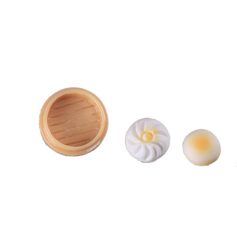 麦香小笼包小馒头diy仿真食玩 微缩场景摆件 创意钥匙扣树脂配饰|undefined