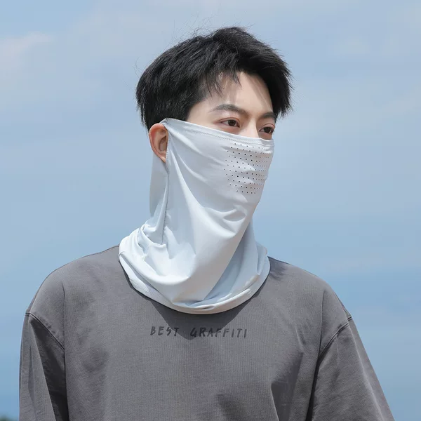 Ice Silk Sun Protection Mask for Men and Women, Summer Outdoor Travel, Cycling, Driving, Neck Protection, Breathable Mask, Veil, Neck Scarf
