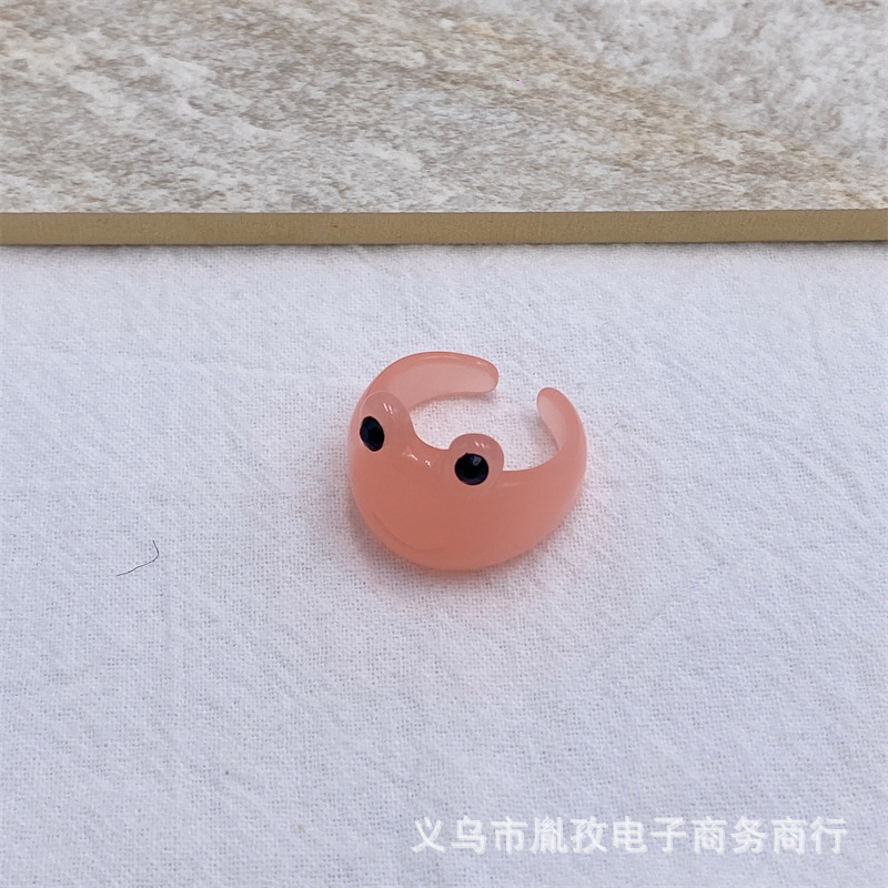 Nuevo diseño de anillo animal de moda personalizado transfronterizo anillo de resina de rana ajustable abierto lindo simple