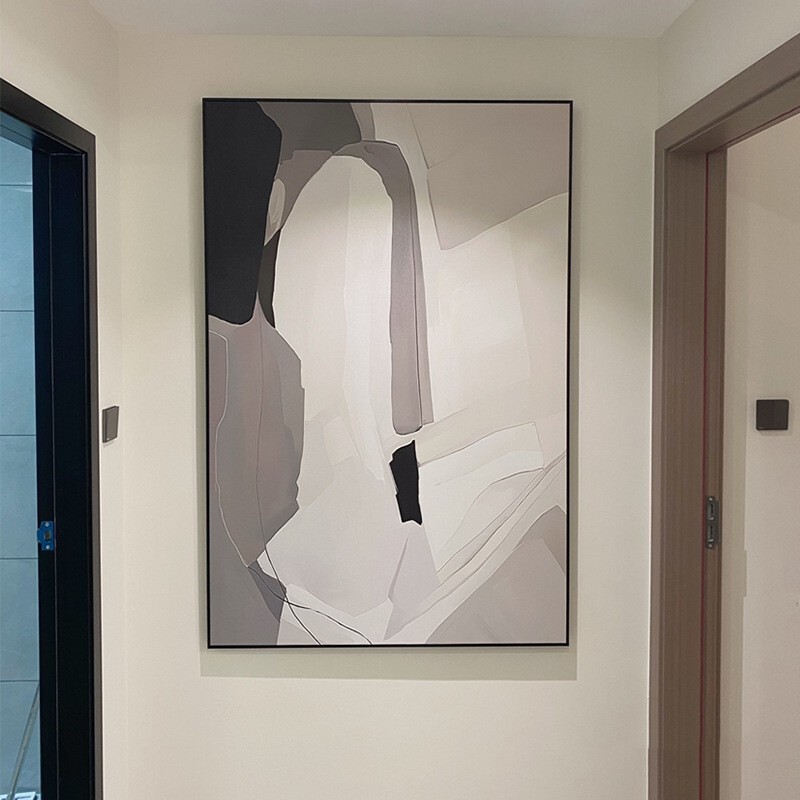 Modern Minimalist Decorative Painting Cream Style Abstract Black and White Mural Porch Living Room Sofa Background Wall Nordic Hanging Painting Modern Minimalist Decorative Painting Cream Style Abstract Black and White Mural Porch Living Room Sofa Background Wall Nordic Hanging Painting
