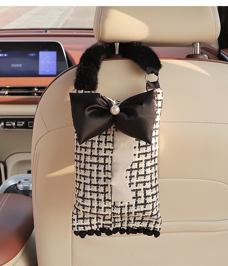 Car Tissue Box, Small Fragrance Car Seat Back Hanging Tissue Box, Car Multifunctional Tissue Box, Car Interior Decoration