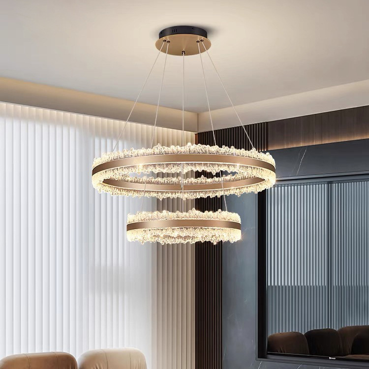Nuevo diseño de anillo sala de estar dormitorio led lujo modelo de lámpara candelabro italiana sala de luz modelo de sala de lámpara de comedor principal