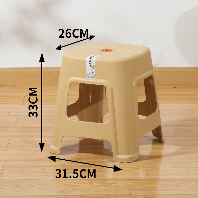 Taburete de plástico grueso taburete de mesa de comedor casero taburete cuadrado simple taburete económico taburete alto anti-deslizante silla para adultos taburete bajo