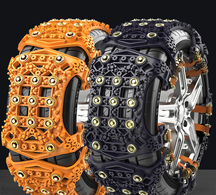 Car Tire Anti-Slip Chains for Sedans, Off-Road Vehicles, and Suvs, Universal Type with Rubber Gear Clips for Winter Snow Emergency Use