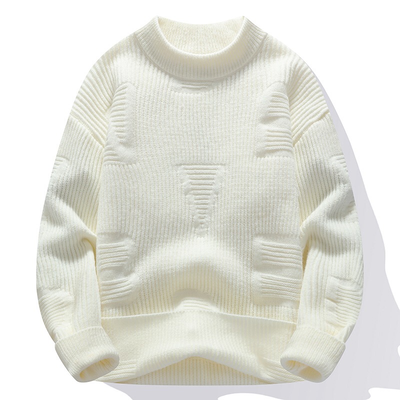 Autumn and Winter Thickened Warm Round Neck Warm Trendy Brand Sweater Men's Loose New Inner Knitted Sweater