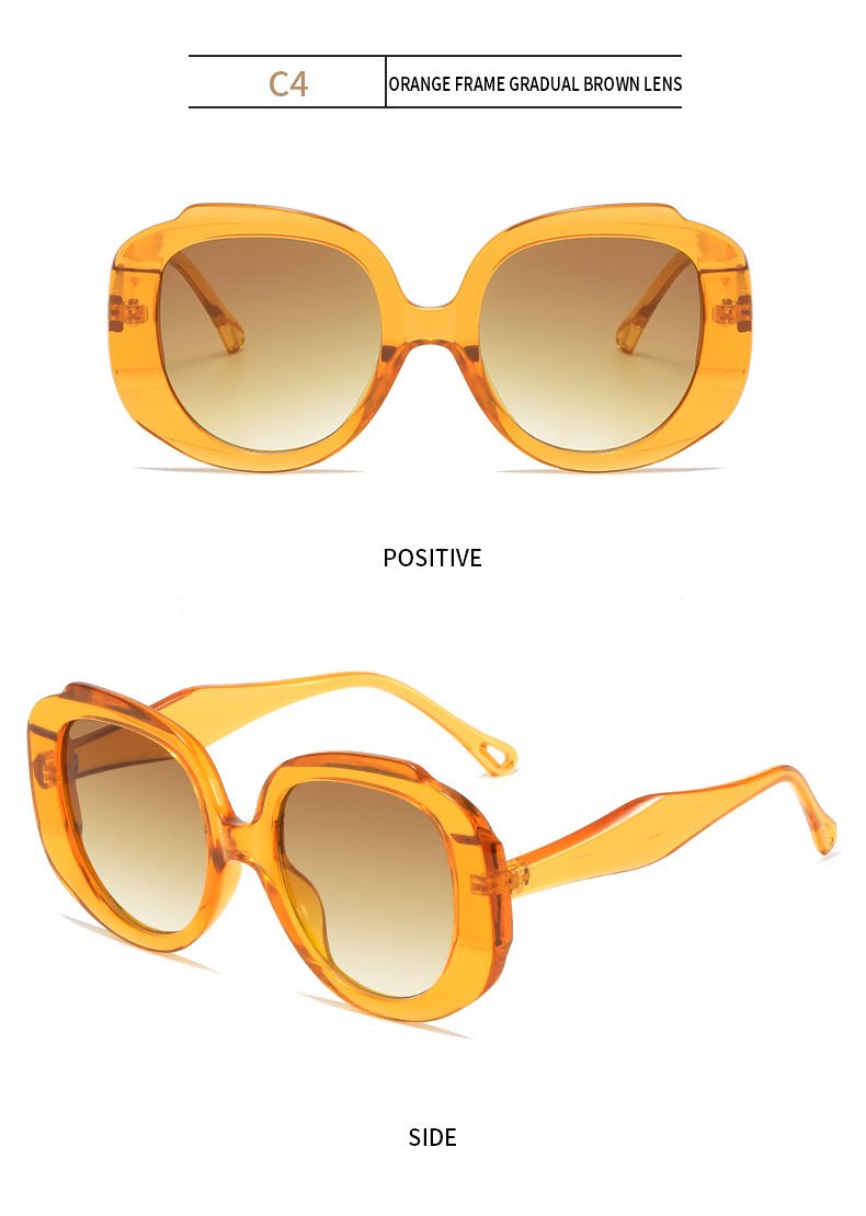 Casual Basic Retro Solid Color Pc Round Frame Full Frame Women's Sunglasses display picture 2