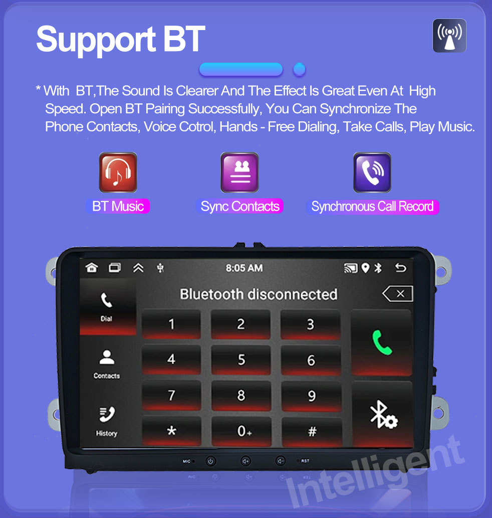 9inch Volkswagen Dedicated Car Navigator Gps Bluetooth Large Screen Reversing Image Wireless Carplay Smart Car Machine