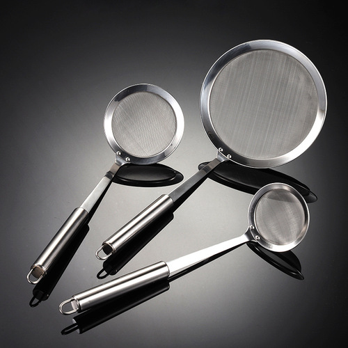 Aion 201 stainless steel handle oil filter colander hot pot soup oil foam oil separator gadget 304 mesh multi-specification