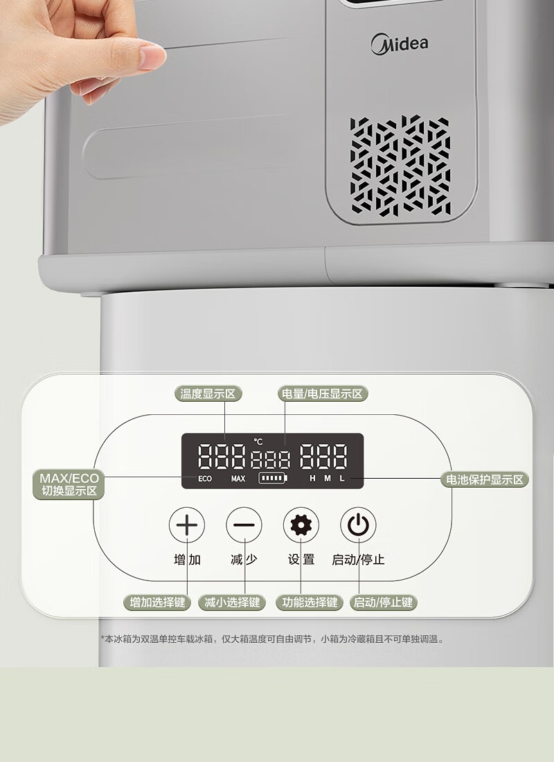Midea Car Refrigerator for Car and Home Use, Freezer and Refrigerator for Cars and Large Trucks, Model CL-35DMA
