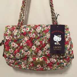 Hello Kitty小香风印花菱格链条翻盖包沙滩系列单肩斜挎小方包女