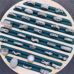 Cross-border European and American heavy industry exaggerated zirconia diamond ring, light luxury color preservation micro-set ring Amazon supply