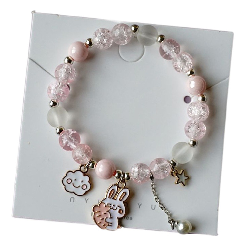 Nuevo temperamento artístico novias flor caliente pulsera de cristal Mujer al por mayor nicho japonés y coreano gatito pulsera joyería transfronteriza