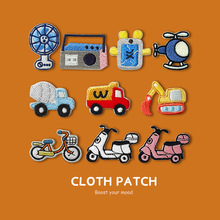 厂家直销电脑热熔刺绣贴卡通可爱补丁贴服装辅料手账自粘布贴批发