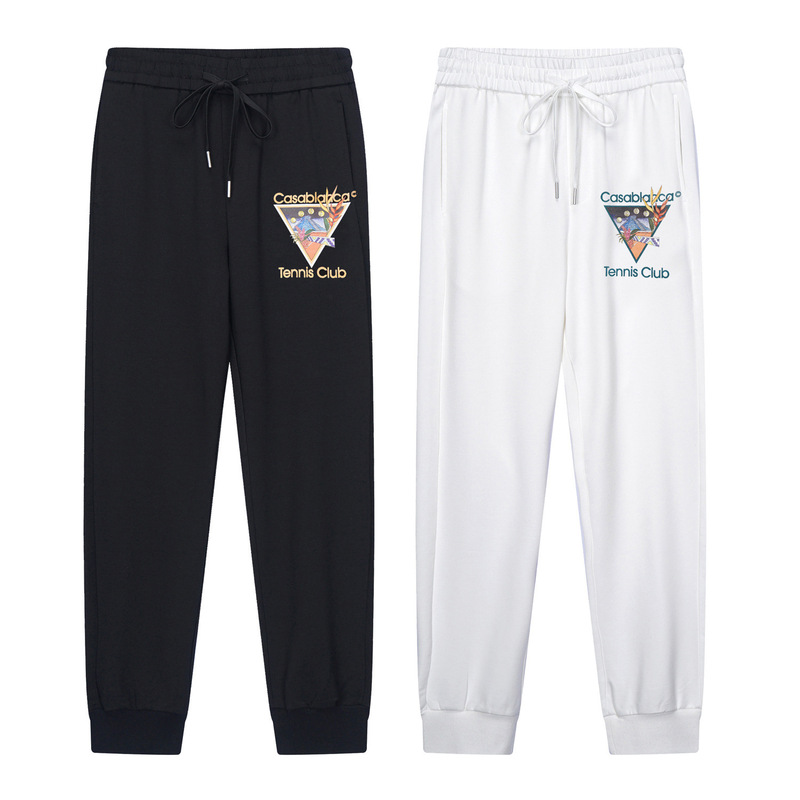 Casablanca Men's Trousers Trendy Brand Casual Tennis Club Court Alphabet CASA Printed Trousers Sweat Pants