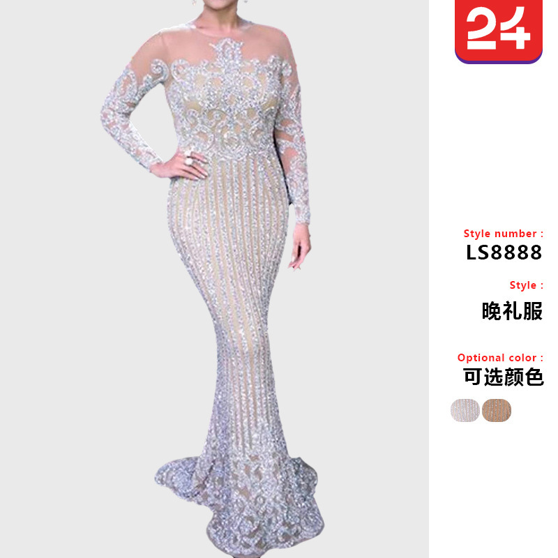 2025 New Cross-Border Export Women's Independent Station Ebay Sexy Bronzing Long-Sleeved Prom Dress Dress Long Skirt 2025 New Cross-Border Export Women's Independent Station Ebay Sexy Bronzing Long-Sleeved Prom Dress Dress Long Skirt