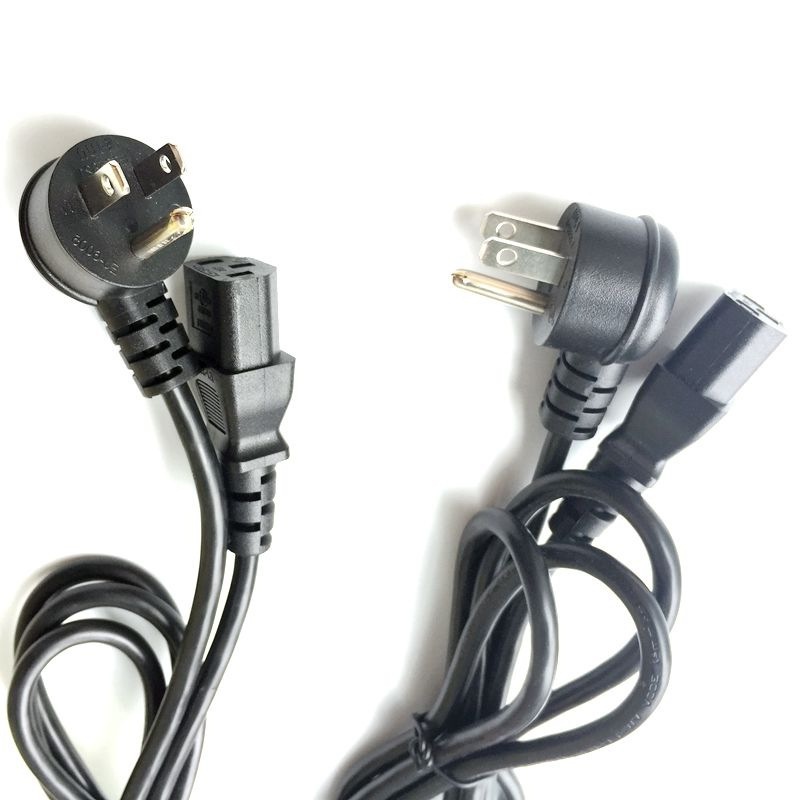 UL美规三芯电源线 美式弯头三插弯头品字尾电源线 左右弯AC插头线