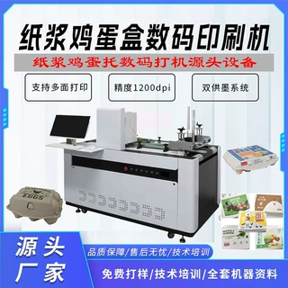 纸浆鸡蛋盒水果托侧面无版彩色数码印刷机餐盒喷墨打印机印花