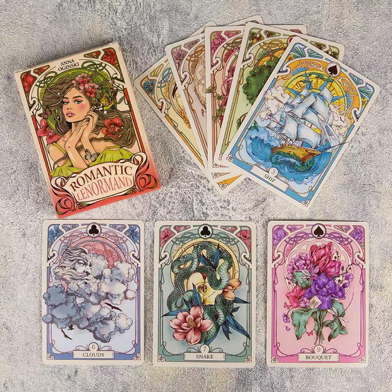 English Version of the Card Game Romantic Lenormand, Romantic Lenormand, New Art Style Board Game Lenormand