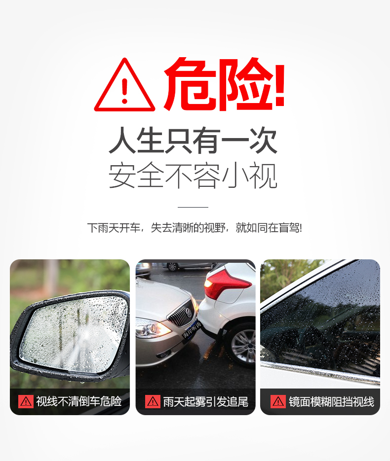 Qiao's Car Rearview Mirror Rainproof Film HD Nano Rearview Mirror Rainproof Film Glass Reflector Waterproof Film