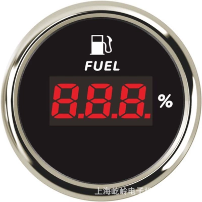 52mm Threaded Installation Universal Oil: automobile instrument - silver-edge-black-bottom-digital-display-0-190o