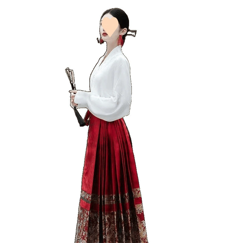 Red Hanfu, Chinese airplane, festive set, Chinese style, new collection