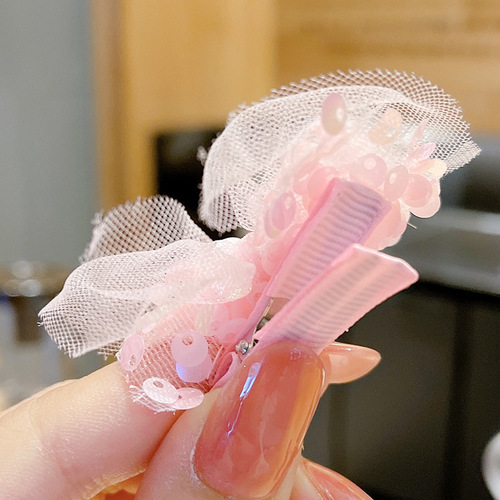 Children's small bow hair clip set princess mesh hair clip little girl super fairy hair clip girl clip headwear