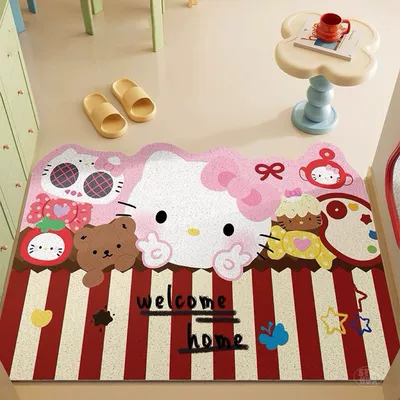 Avtomobil döşəmə paspasları — Clean Entrance Door Mat - kitty-stripes-mobilization-4060cm-silk-circle