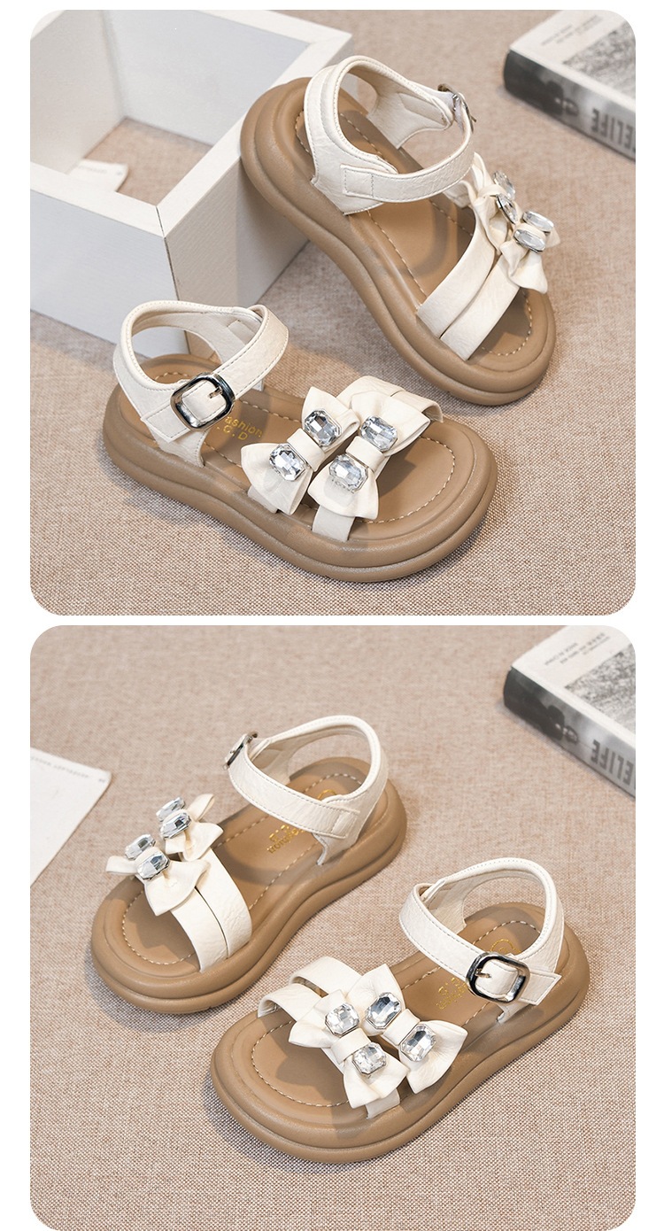 Sandali bambina con fiocco leggeri scarpe estive mare_voghion.com