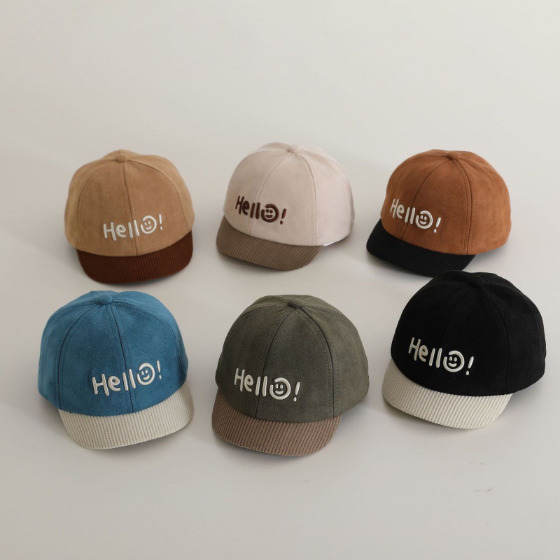Sombreros para bebés bordados primavera y otoño Hello baby gorra gorra gor