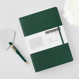 PAPERIDEAS硬面绑带本大号工作日记记事本点阵日记本b5商务笔记本