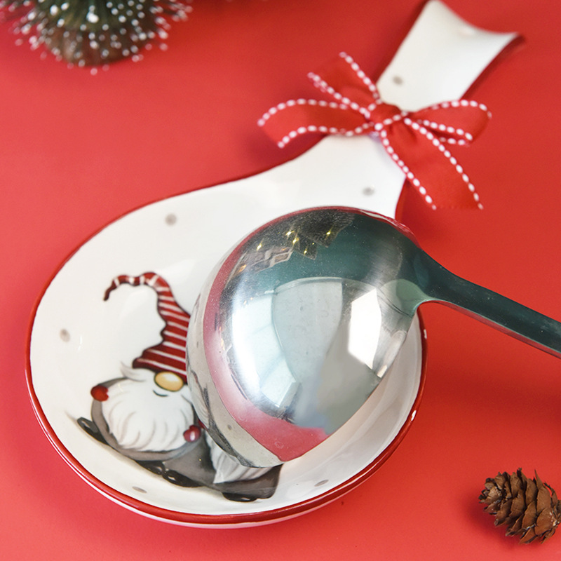 Nórdico Navidad cuchara rack mesa de comedor palillos cuchara servilleta cocina estante con arco entrega de una pieza