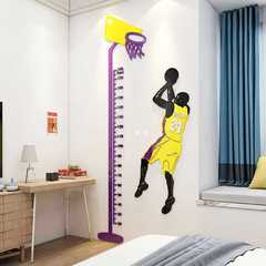 A5L籃球身高牆貼科比3d立體男孩兒童房間布置貼畫牆面裝飾量身高
