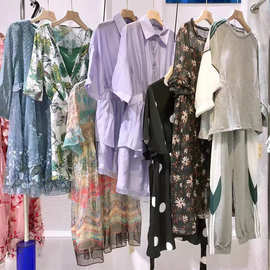 大码女装绿谷布衣新时尚宫廷风连衣裙套装品牌折扣女装实体批发