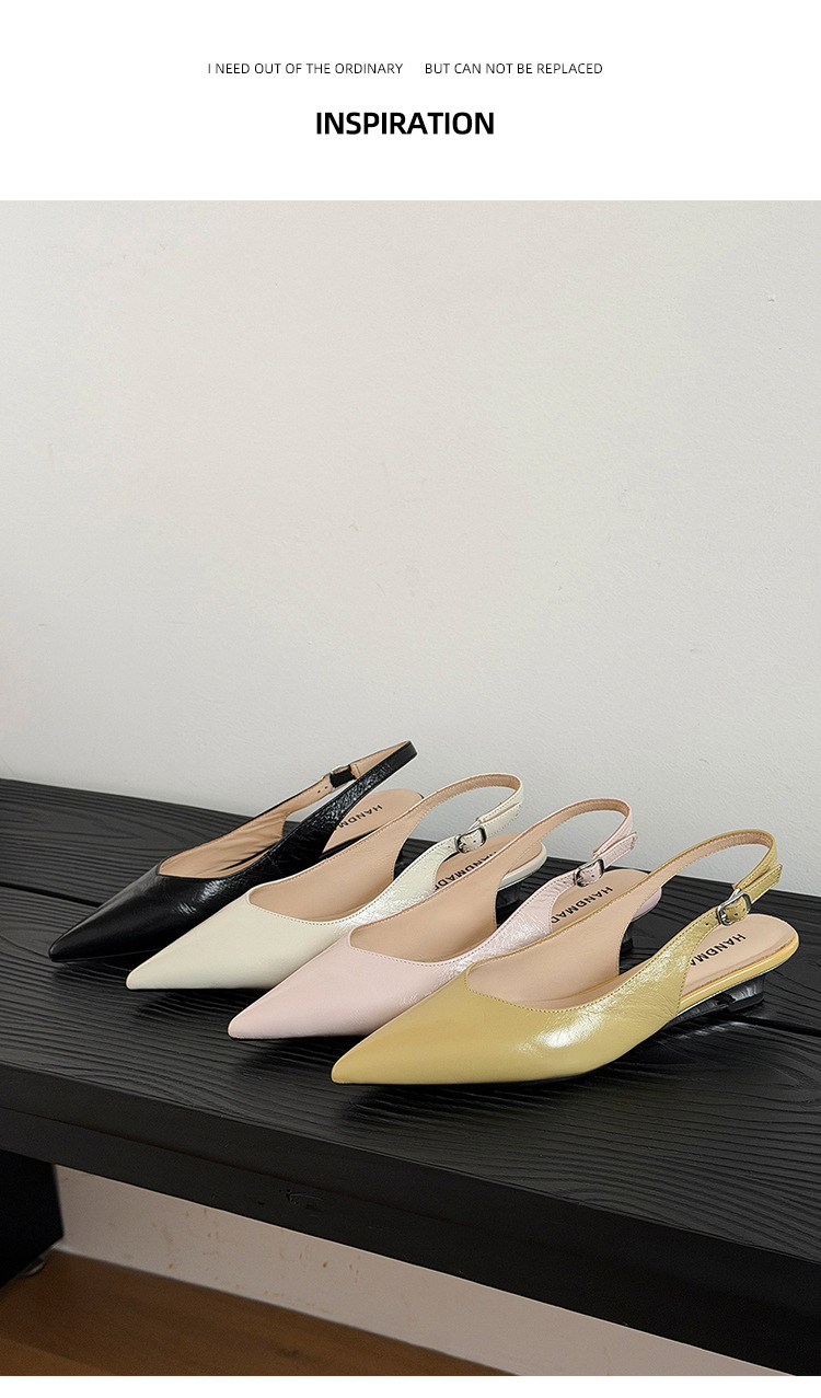 Sandal cao gót nữ mũi nhọn quai hậu đế xuồng gót 7.5 cm — Hồng nhạt 7.5cm, Hồng nhạt 3.5cm, Trắng kem 7.5cm, Đen 3.5cm chi tiết 31