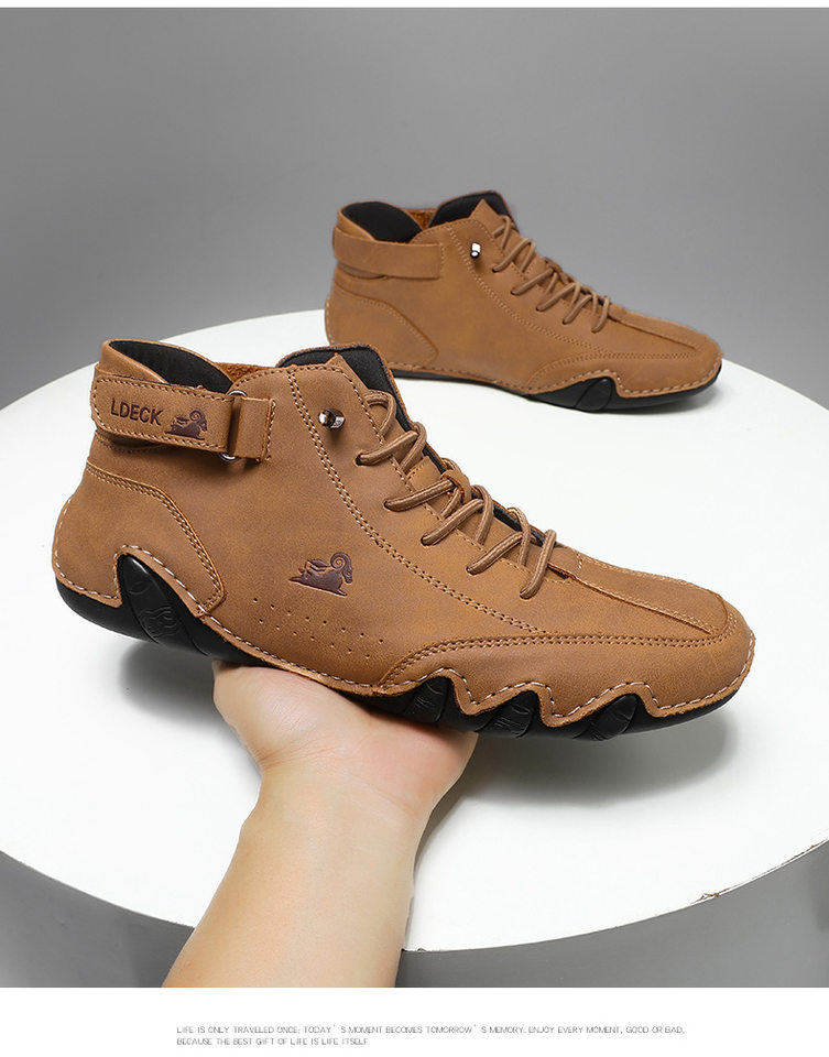 Bốt Martin nam cổ cao dáng bạch tuộc, giày bốt ngắn da lộn gót bằng — C8008 kaki, C8008 màu xám, C8008 màu đen, F8008 màu hồng chi tiết 40
