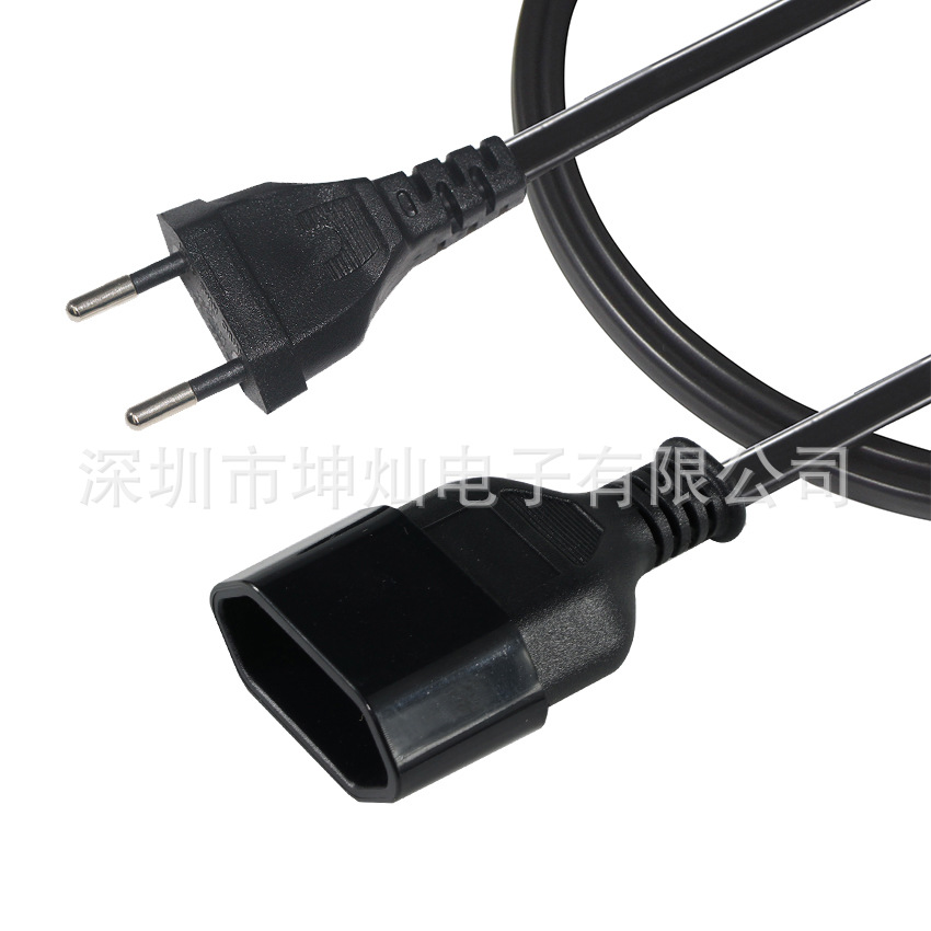 EU Europlug Extension Cord 欧规两脚公对母 2芯 2.5A 250V 纯铜