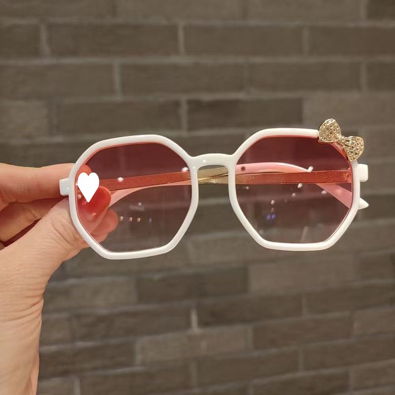 Cute Bow Knot Pc Oval Frame Clips Women's Sunglasses display picture 4