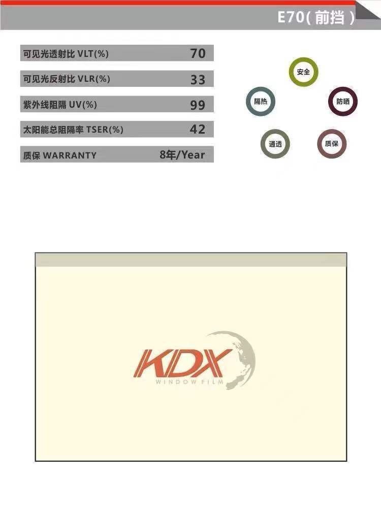 KDX Kangdexin Car Film Insulation Sunscreen Film Full Car Film Anti-Explosion Film Sunscreen Glass Film 30m Full Roll