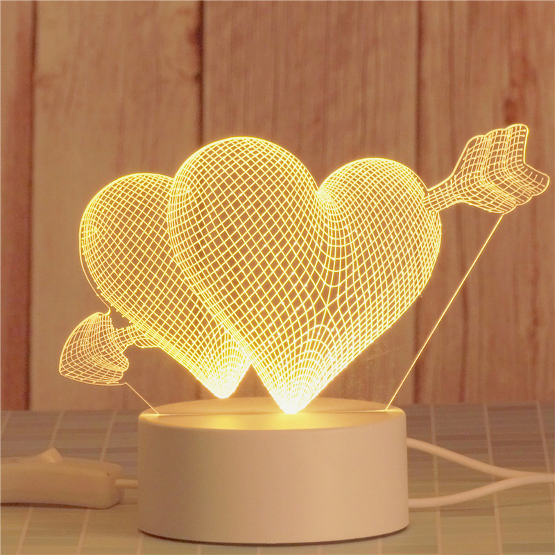 3DLED Night Light Heart Balloon Acrylic...