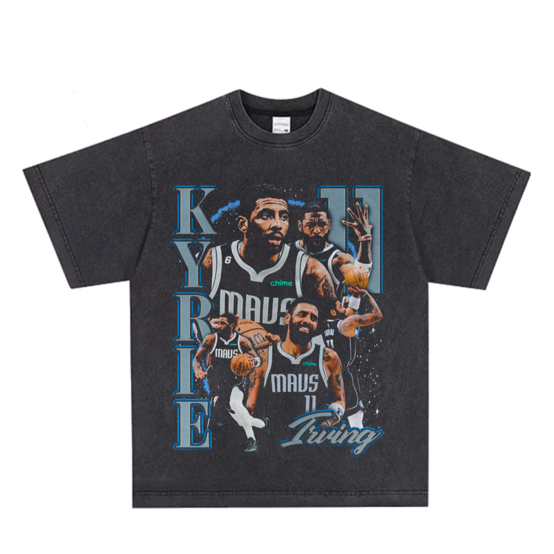 NBA Lone Ranger Star Kyrie Irving Like Short Sleeve T-Shirt Retro Printed Sports Jersey Half Sleeve Top Men's Cross Border