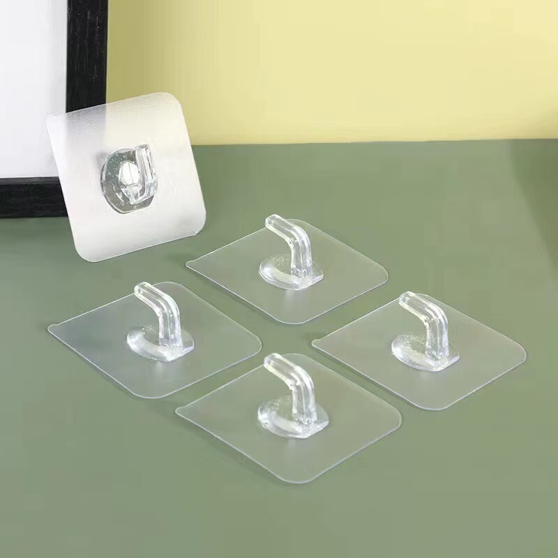 No-Drill Strong Adhesive Hooks, Traceless Strong Transparent Hooks, Kitchen and Bathroom Wall-Mounted Adhesive Hooks No-Drill Strong Adhesive Hooks, Traceless Strong Transparent Hooks, Kitchen and Bathroom Wall-Mounted Adhesive Hooks