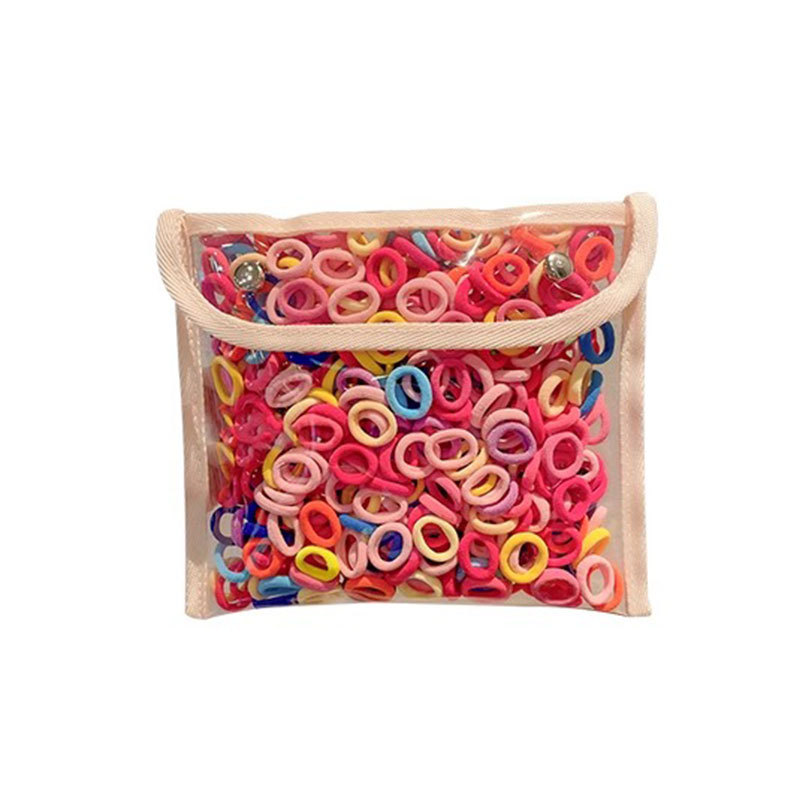 Anillo de cabello para niños de alta elasticidad para chicas de cola de caballo banda de goma trenzada cabello no lesionado cabello de bebé cuerda de cabeza red de cabello rojo cubierta de cuero