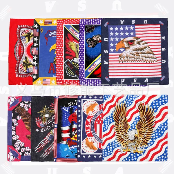 Cotton 54cm in stock Eagle Series Printed Square Scarf Outdoor Cycling Bike Motorcycle Sweat-proof Headscarf Scarf