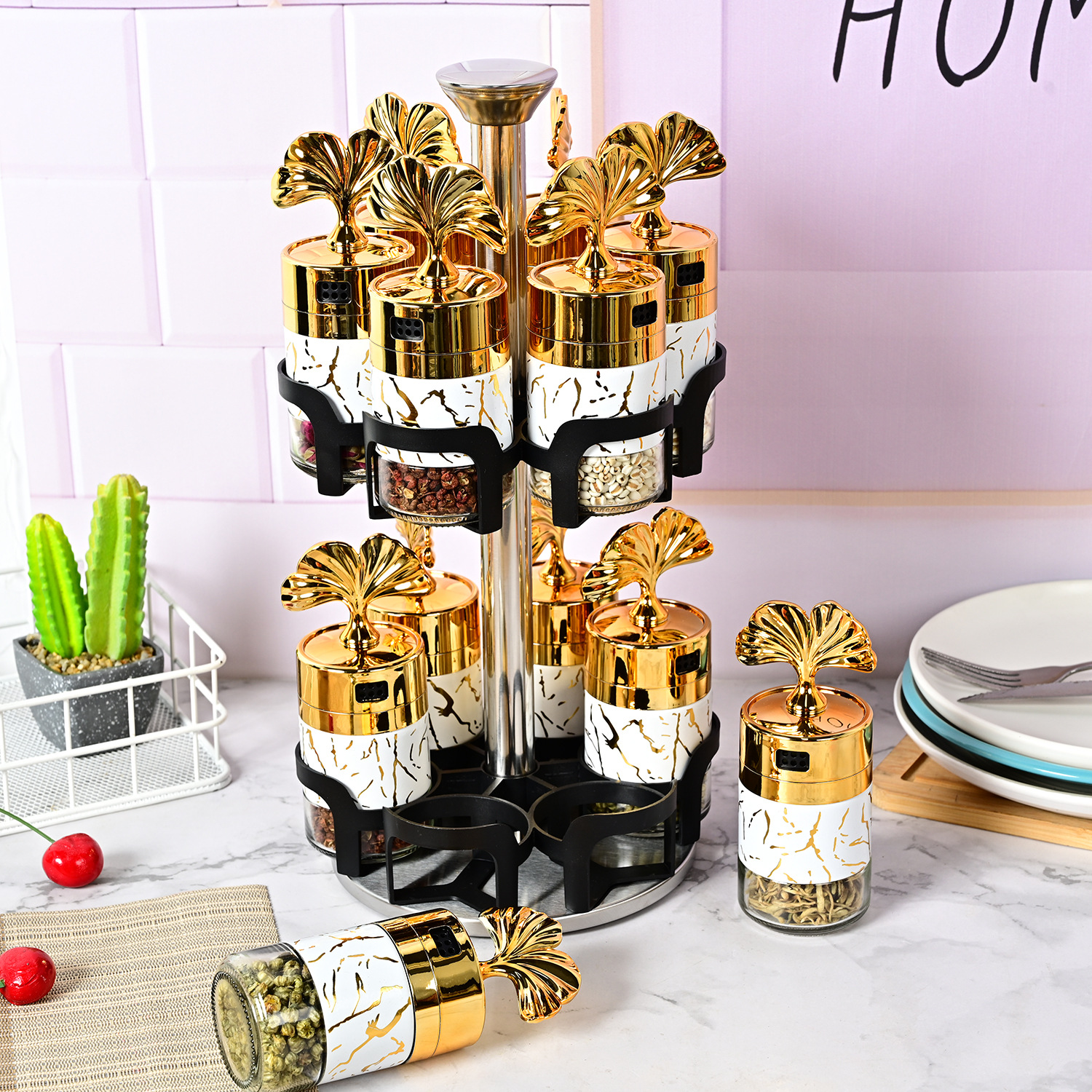 Amazon botella de condimento de cocina vidrio botella de pimienta botella de condimento con agujero giratorio tarro de condimento